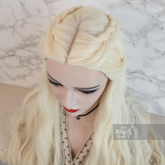 32“ Wavy Icy Blonde Synthetic Wig | Daenerys - Picture 15 of 15